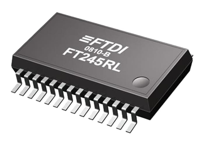 FTDI Chip FT245RL-TUBE USB Kontrol Entegresi, 1Mbps, USB 2.0, 1,8 → 5,25 V, 28-Pinli SSOP