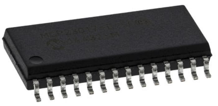 Microchip 16-Channel I/O Expander I2C, Serial 28-Pin SOIC, MCP23017-E/SO