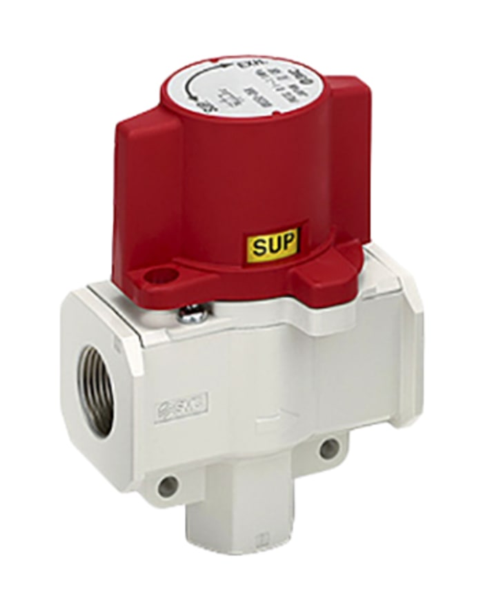SMC Locking Shut-Off Valve Pneumatic Relay Pneumatic Manual Control Valve VHS20 Series, G 1/8, 1/8in, III B