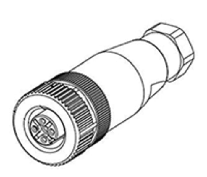 TE Connectivity Connector, 5 Contacts, Cable Mount, M12 Connector, Female, IP67