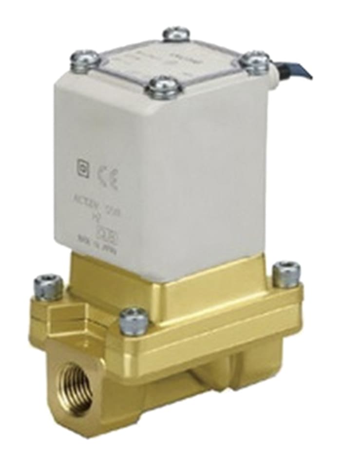 SMC Solenoid Valve VXZ242FGA, 2 port(s) , NC, 24 V dc, 1/2in