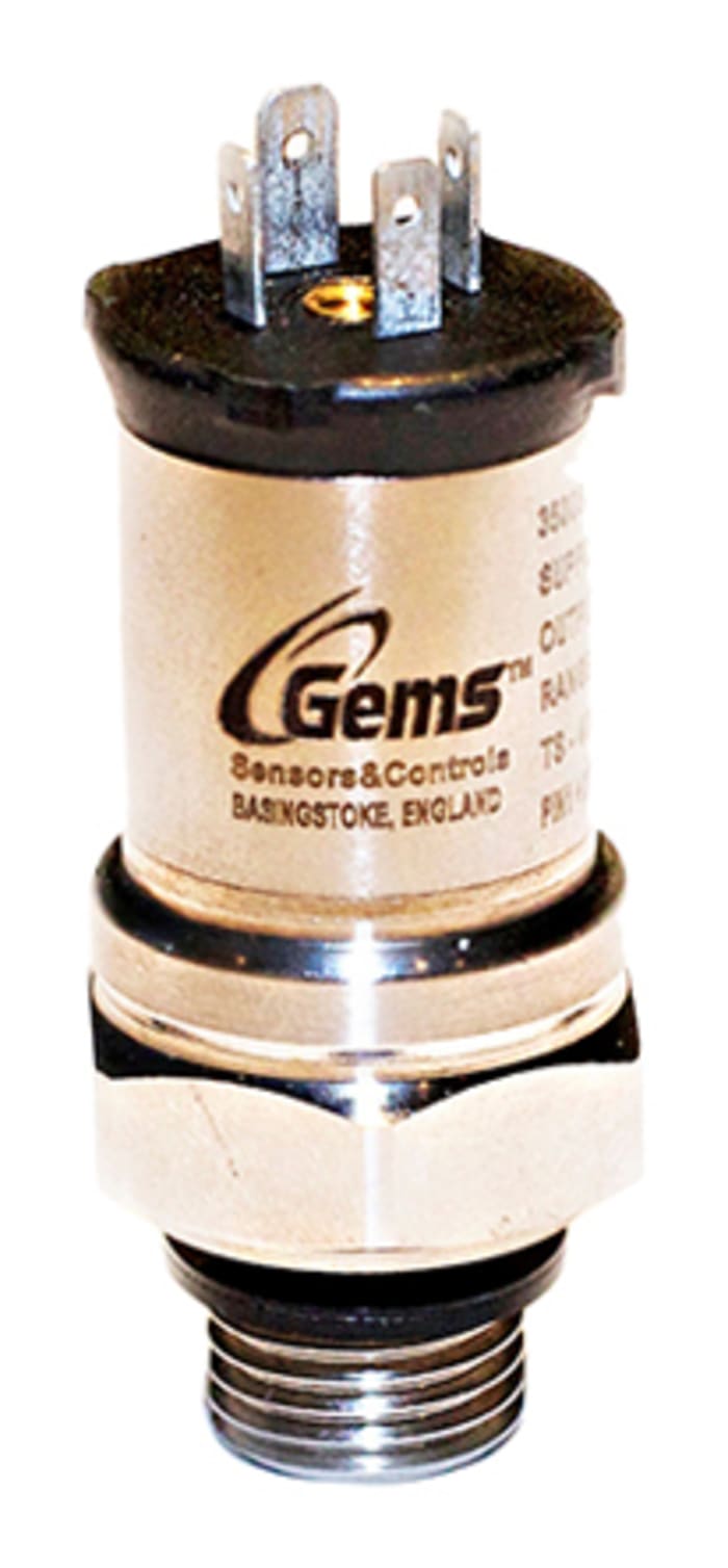 Gems Sensors Pressure Sensor, 1bar Max, Analogue Output, Relative Reading