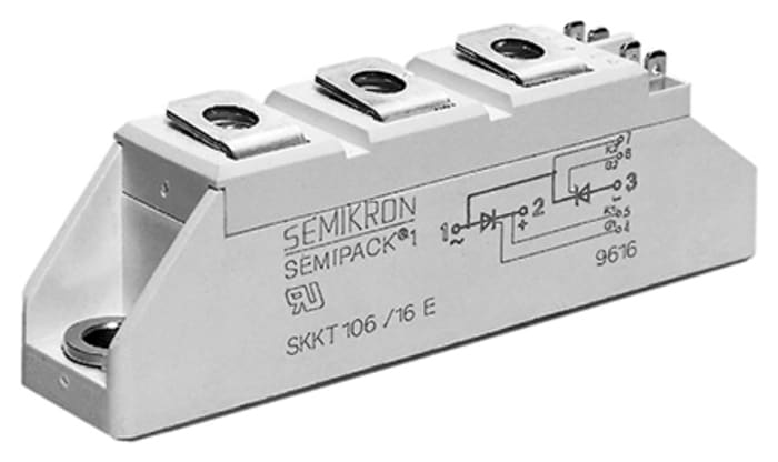 Semikron Danfoss SKKH 72/16 E, Diode/Thyristor Module SCR 1600V, 70A 150mA