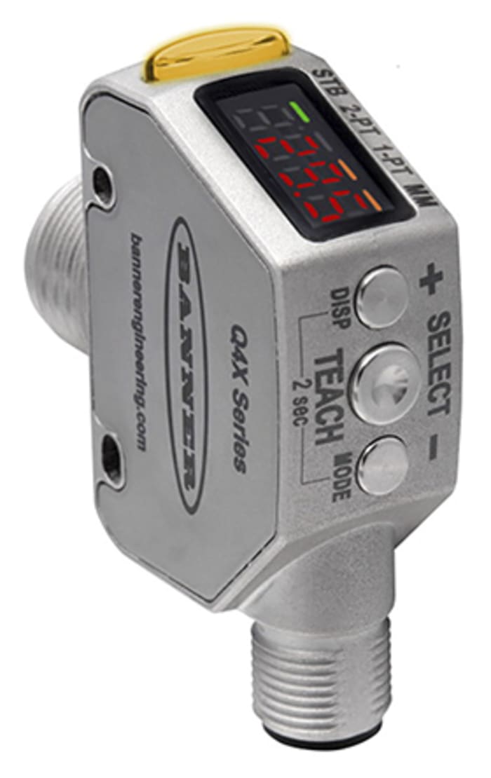 Q4XTBLAF300Q8 Banner Banner Diffuse Distance Sensor, Barrel Sensor