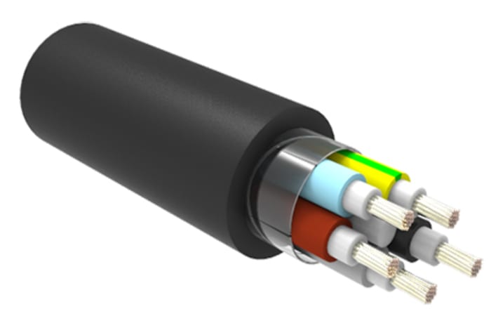 TE Connectivity C-Lite Multicore Industrial Cable, 5 Cores, 1.5 mm², Unscreened, 50m, Black Low Smoke Zero Halogen