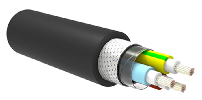 TE Connectivity C-Lite 1.5 mm² 3 Core Power Cable, Black Low Smoke Zero Halogen (LSZH), 50m