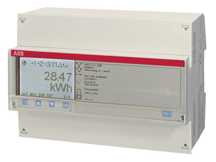 ABB 3 Phase LCD Energy Meter, Type Electromechanical