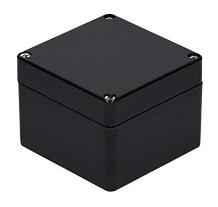 RS PRO Grey PET Enclosure, IP66, Black Lid, 80 x 75 x 55mm