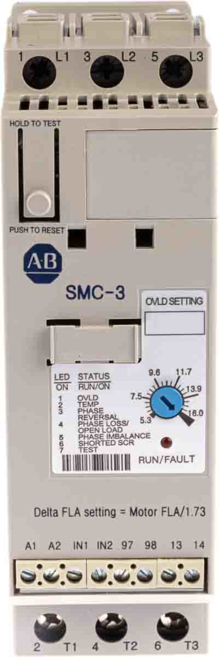 Allen Bradley Soft Starter, , 7.5 kW, 460 V ac, 3 Phase, IP2X