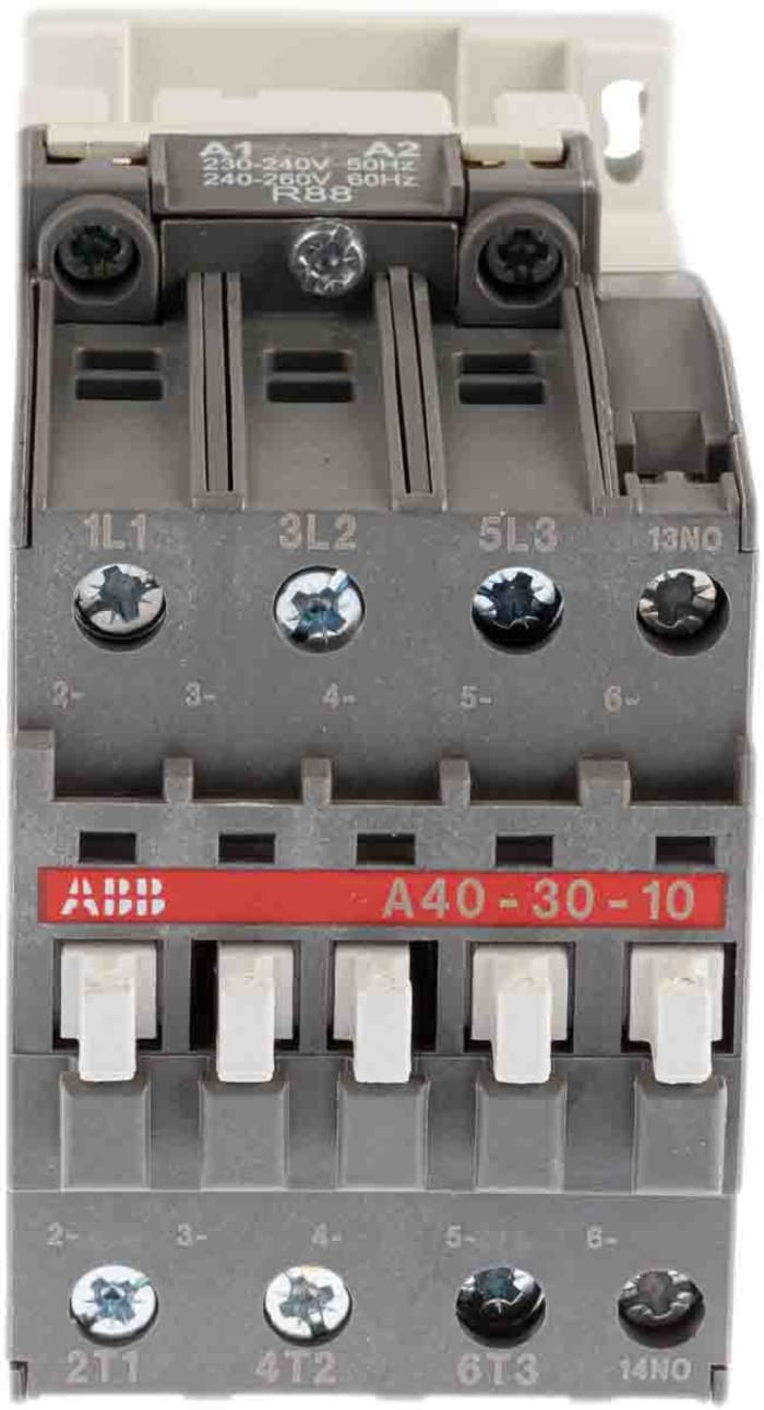 ABB A Line Series Contactor, 230 V ac Coil, 3-Pole, 60 A, 18.5 kW, 3NO, 690 V ac