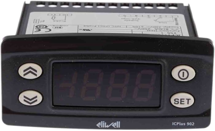 Eliwell ICPlus Panel Mount On/Off Temperature Controller, 74 x 32mm 1 Input, 1 Output Relay, 230 V Supply Voltage