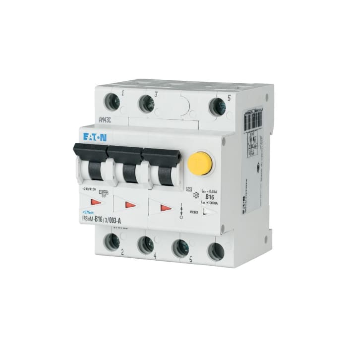 170735 FRBMM-B16/3/003-A Eaton | Eaton RCBO, 16A Current Rating, 3P ...