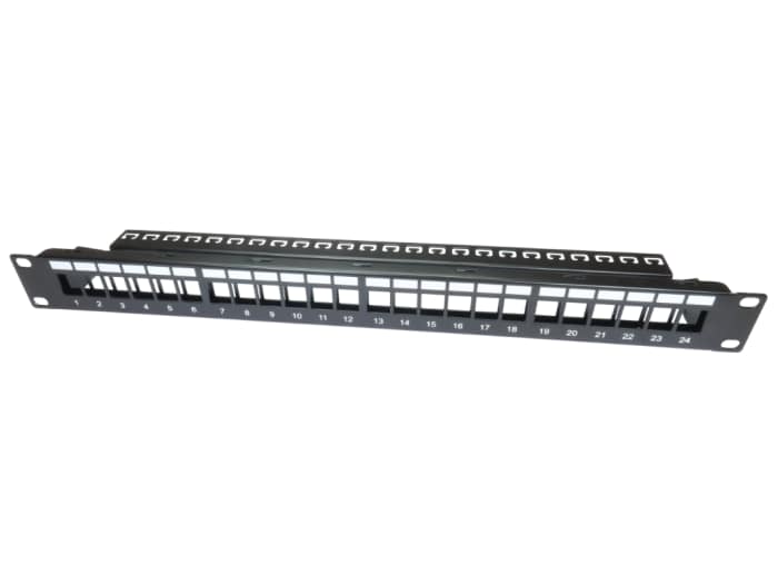 RS PRO 24 Port RJ Patch Panel STP Black
