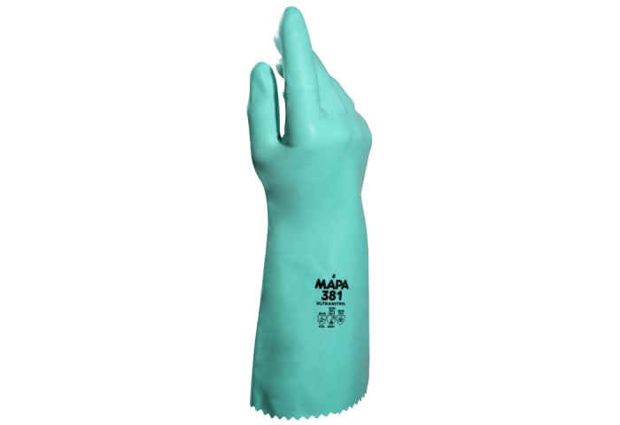 Mapa ULTRANITRIL 381 Green Nitrile Chemical Resistant Work Gloves, Size 11