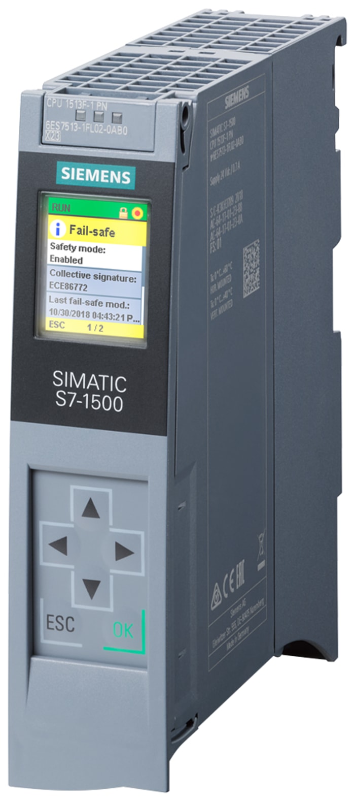 Siemens 6AG1513 Series PLC CPU for Use with SIPLUS S71500, 24 V dc Supply, 20-Input