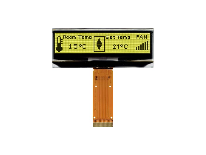MCOT128032BX-YM Midas | Midas Yellow Passive matrix OLED Display 128 x ...
