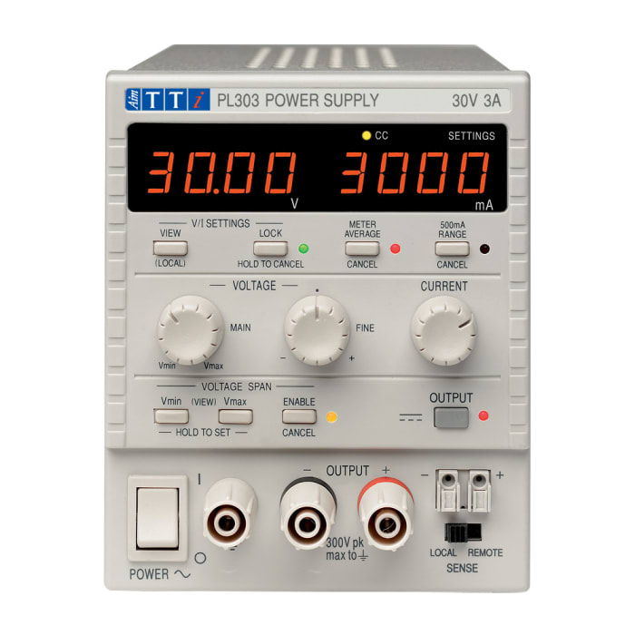 Alimentation de laboratoire, 0 → 30V, 0 → 3A, 1 sortie 90W