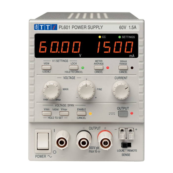 Alimentation de laboratoire, 0 → 60V, 0 → 1.5A, 1 sortie 90W