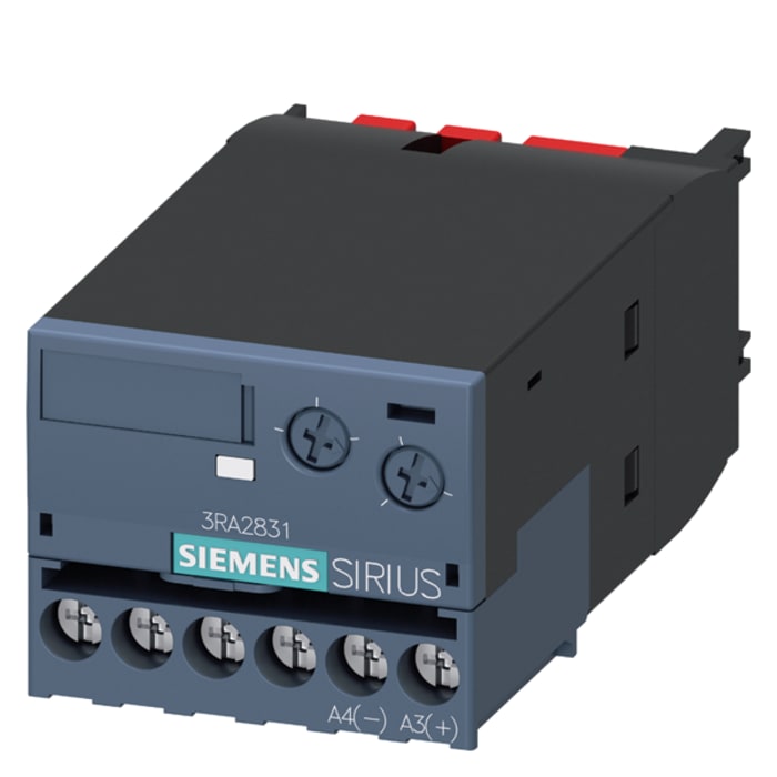 Siemens 3RA28 Series Clip-On Timer Relay, 24 → 90V ac/dc, 0.05 → 100s, 1-Function