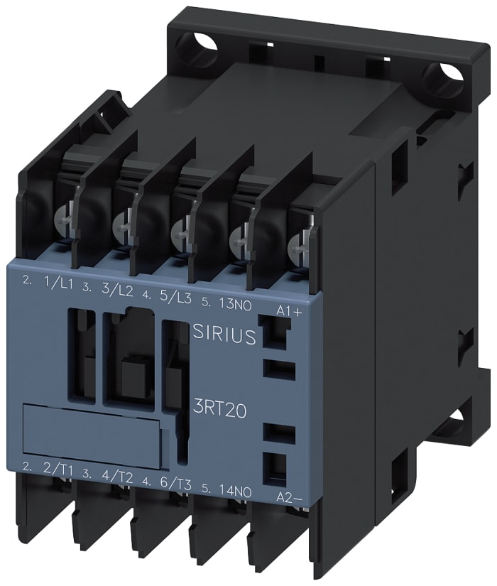 Siemens SIRIUS 3RT2 Contactor, 24 V Coil, 3-Pole, 7 A, 3 kW, 1 NO, 690 V