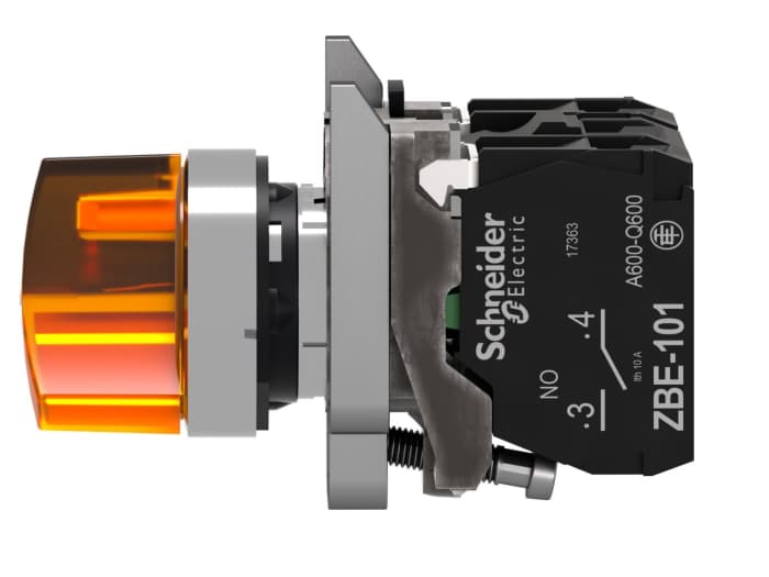 Schneider Electric Selector Switch - (SPDT) 22.5mm Cutout Diameter, Illuminated 2 Positions