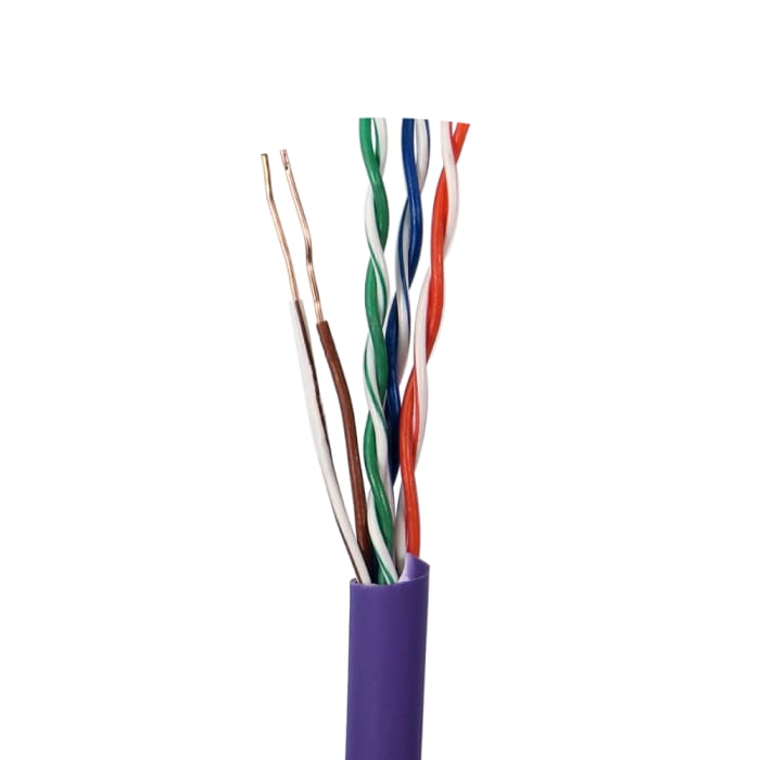 RS PRO, 305 m Cat5e Ethernet Cable, Purple Straight, Unterminated to, Unshielded Low Smoke Zero Halogen Sheath