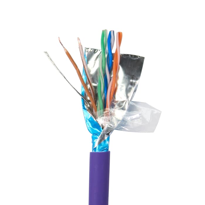 RS PRO, 305m Cat6, Purple Unterminated to, F/UTP Shielded, Unterminated LSZH Sheath