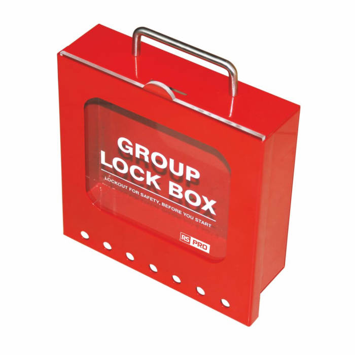 RS PRO | RS PRO Red 7-Lock Lockout Steel Group Lock Box | 204-535 | RS