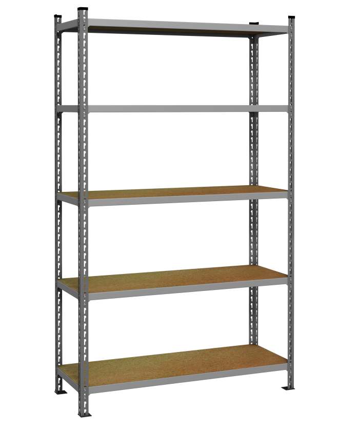 Estantería modular RS PRO Gris claro, con 5 baldas, 1980mm x 900mm x 600mm, 360kg de carga