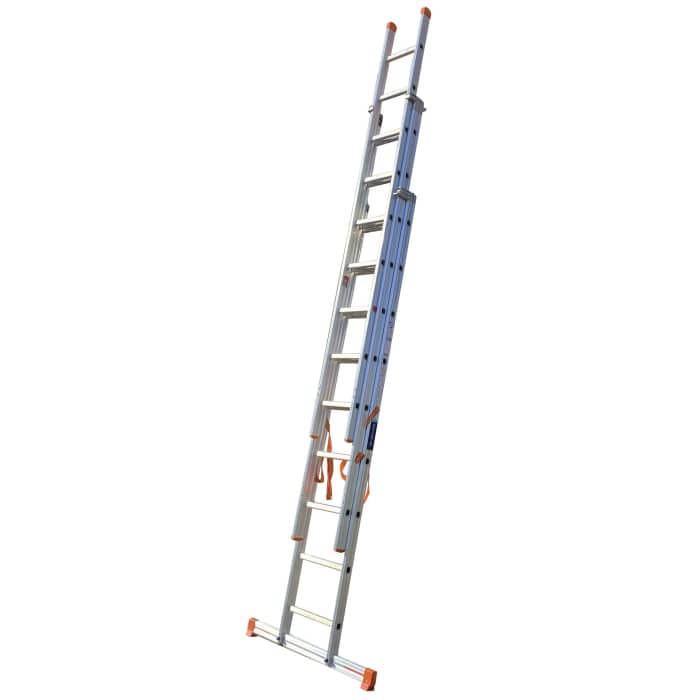 RS PRO 9 Step Steel Extension Ladder, 6.85mm Open Length