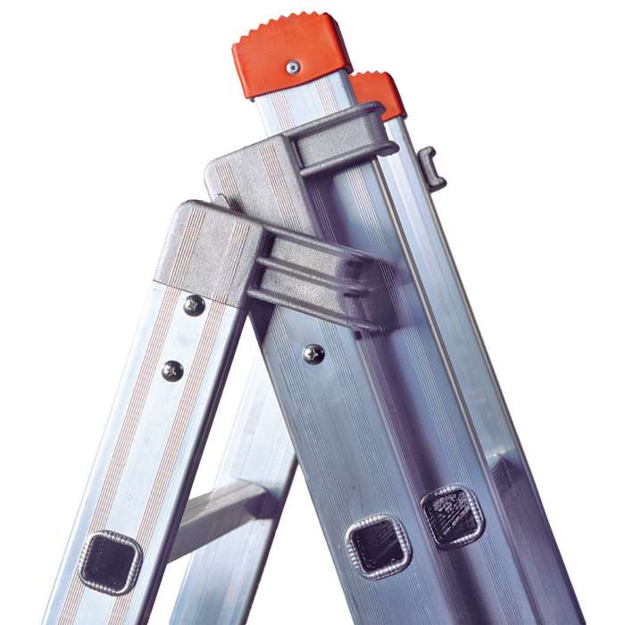RS PRO 3 Sections Steel Extension Ladder, 5.02 mm