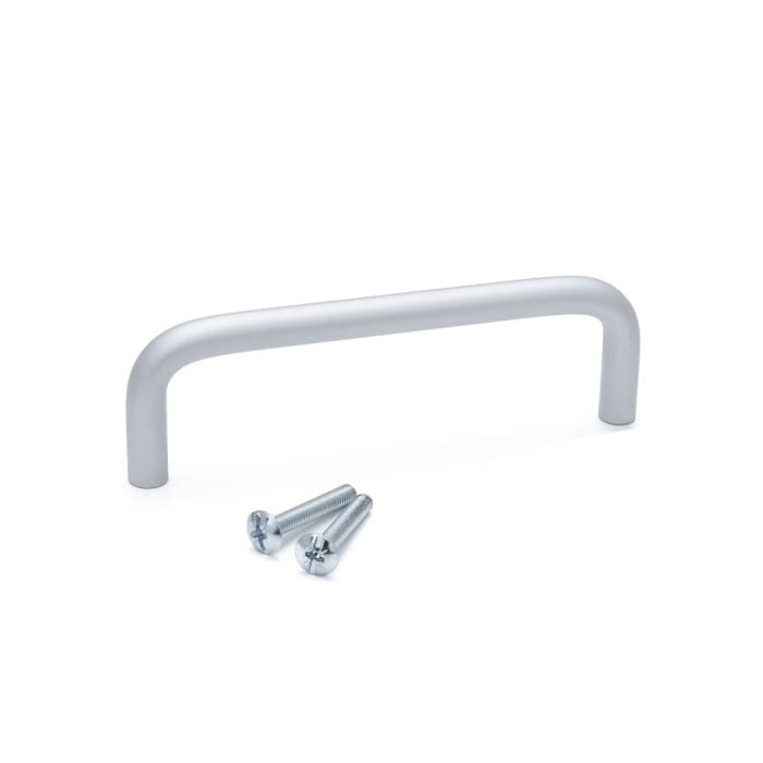 RS PRO Çekmece Kulpları Gümüş Alüminyum, Gizlenmiş Vidalamalı, 60mm x 34mm x 8mm, Sabitleme Merkezi: 52mm