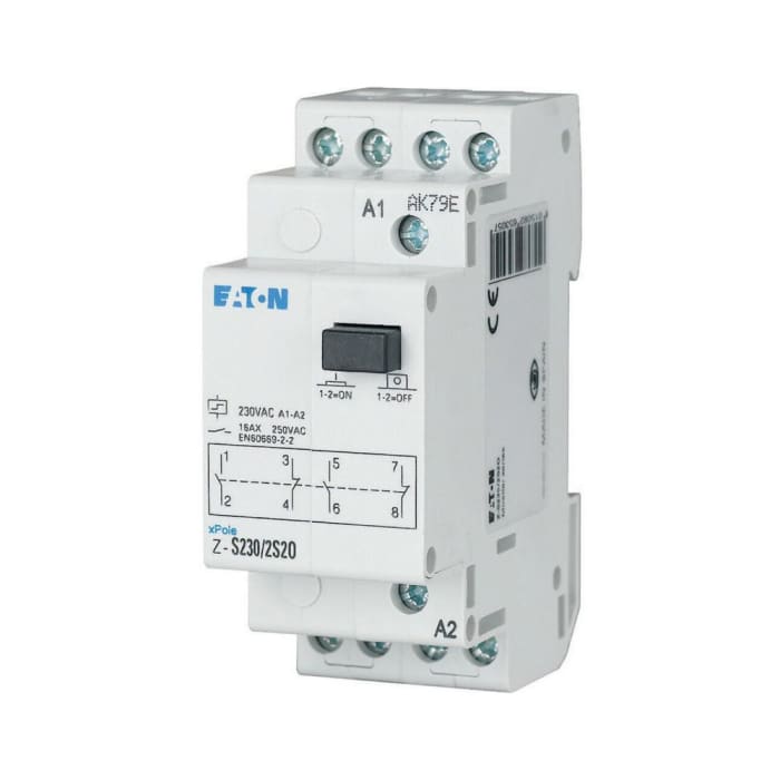 265298 Z-S7/W Eaton | Eaton DIN Rail Impulse Relay, 8V dc Coil, 16A ...