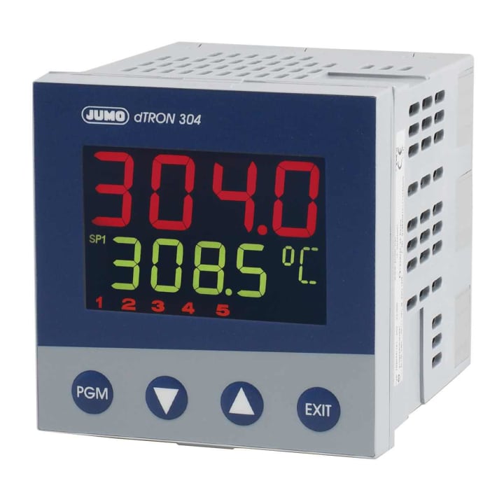 Jumo 703044 Panel Mount Controller, 51 x 48mm 3 Input Relay, 110 → 240 V ac Supply Voltage Controller
