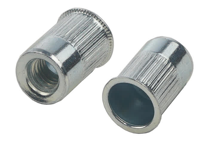 RS PRO Clear Passivated Zinc Plated, M5mm Steel Threaded Insert, 8.7mm diameter 7.6mm Depth 12mm