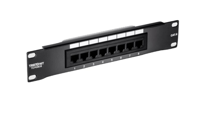 Trendnet TC Series Cat6 8 Port RJ45 Patch Panel Unshielded 44 mm Black