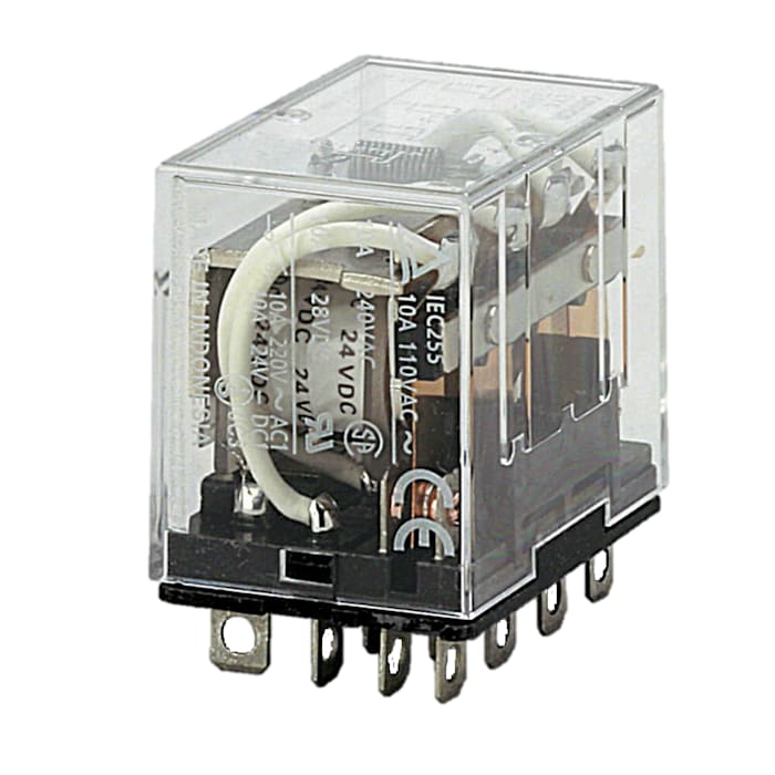 Omron Plug In Power Relay, 100 → 110V ac Coil, 10A Switching Current, 4PDT