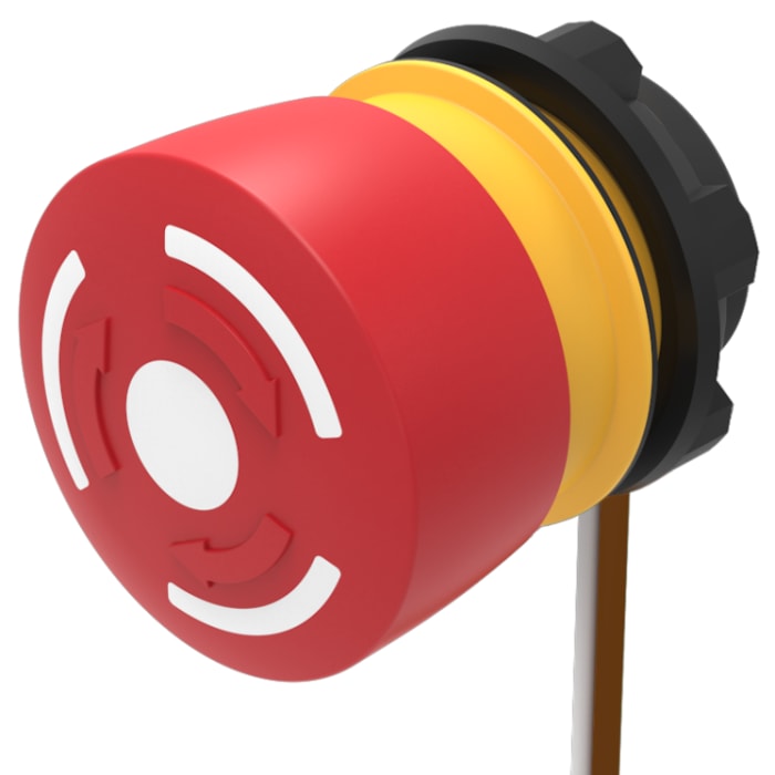 EAO Twist Release Emergency Stop Push Button, Panel Mount, 22.3mm Cutout, SPST, IP65, IP66, IP67