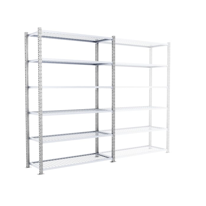 BTSPRI251040GRID1 Manorga | Manorga Galvanised Sheet Steel Shelving ...
