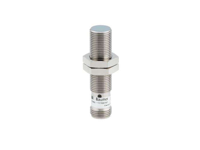Sensor inductivo Baumer, rosca M12, alcance 0 → 4 mm, alim. 12 → 36 V CC, salida analog. 0-10 V
