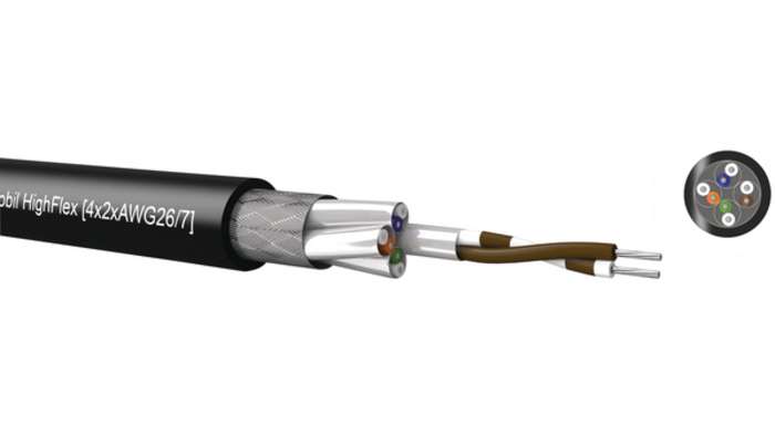 KabeltronikMOBIL HIGHFLEX, 100m Cat7, Black Unterminated to Unterminated, S/FTP, Unterminated PVC Sheath