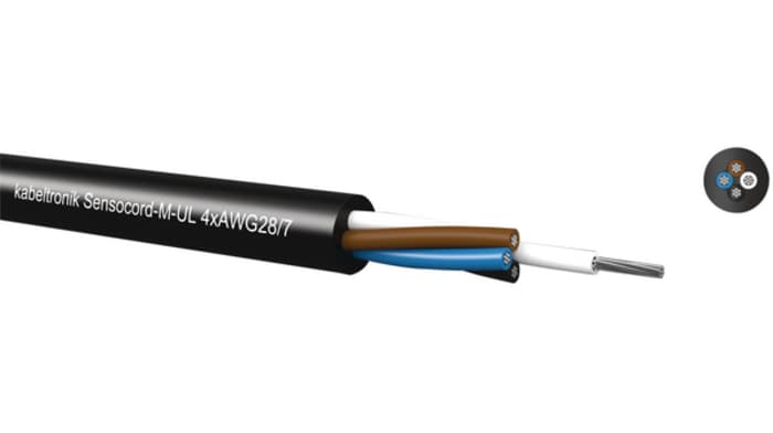Kabeltronik SENSOCORD Series Multicore Industrial Cable, 4 Cores, 0.25 mm², 23 AWG, 50m, Unshielded Shield, Multicore