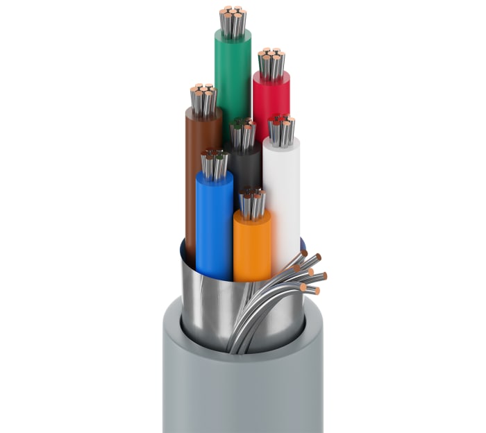 Belden 9537 Series Multicore Industrial Cable, 7 Cores, 0.22 mm², Screened, 24 AWG, 305m, Screened Shield, RS-232 Cable