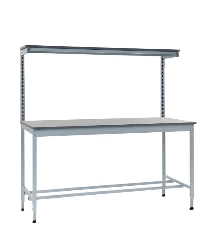 RS PRO Steel Workbench, 250kg Max Load, Adjustable Height, 840mm x 1800mm x 900mm