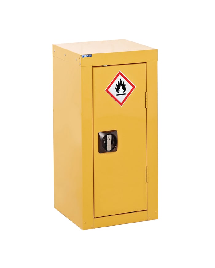 RS PRO Yellow Steel Lockable 1 Door Hazardous Substance Cabinet, 700mm x 350mm x 300mm
