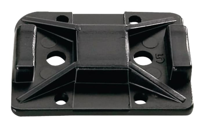 Support de serre-câble HellermannTyton TY autoadhésive, Noir, 32mm x 25 mm, Ø fixation 3.2mm