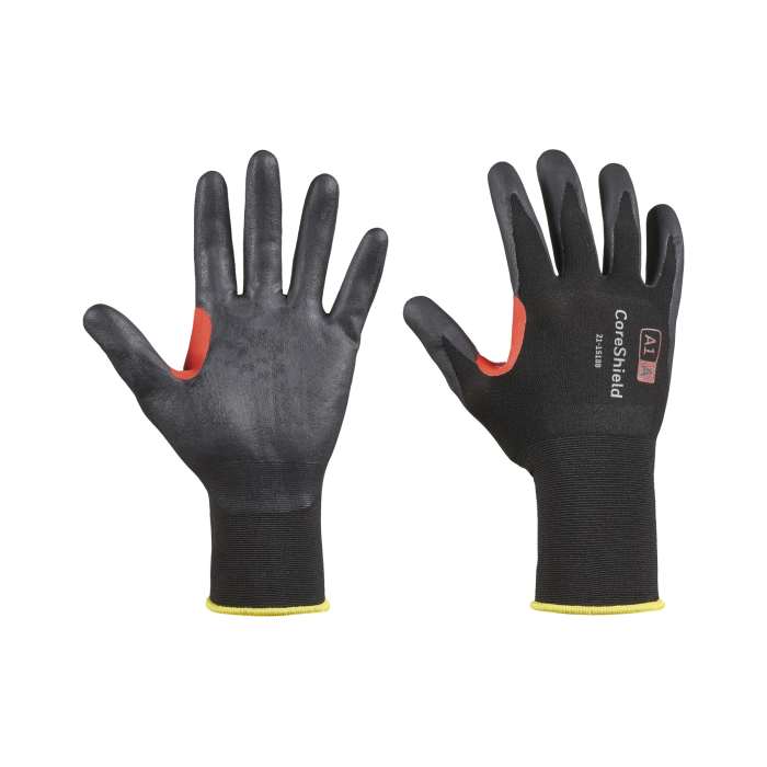 Honeywell Safety 21-1518B Black Nylon, Nitrile Micro Foam Coating Abrasion Resistant, Cut Resistant Work Gloves, Size