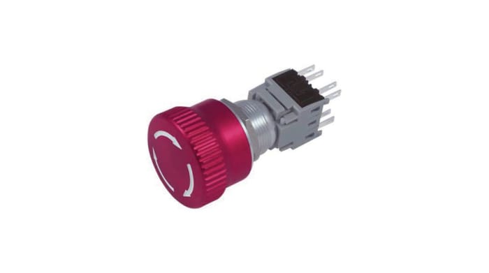 RND RND Series Push Turn Emergency Stop Push Button, Through Hole, 19mm Cutout, 1 NO + 1 NC, IP65