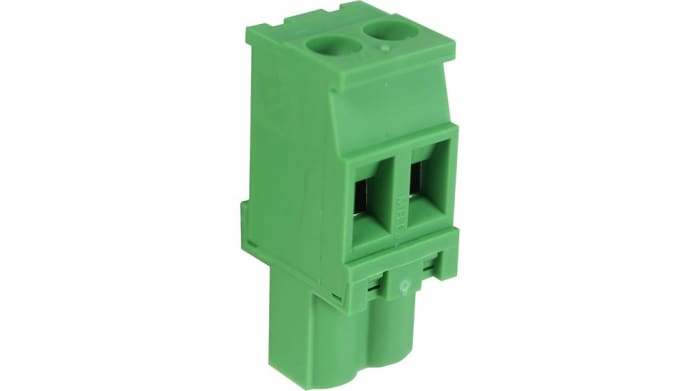 RND, 5.08mm Pitch, RND 205, 2 Way, , Pluggable Terminal Block, Female connector, Cable Mount, Clamping Screw