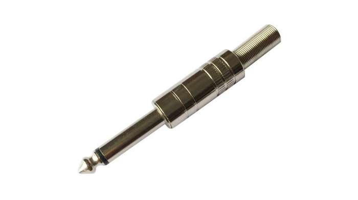 RND Jack Plug 6.35 mm Cable Mount Mono Jack Connector Plug, 2Pole